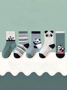 1/5 Đôi tất ôm hình gấu trúc dễ thương, thoải mái, tông màu xanh lá cây - Nhiều màu - Xem 16