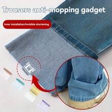 2/4/8/12/20/30pcs Shorten The Pants Legs With Invisible Fixing Clips, Prevent Dragging At The Bottom Of The Pants Legs, Hide The Buckle Leg Closure Device Without Seams, Prevent Pants Legs From Dragging The Floor, Suitable For Jeans And Pants, Waterproof, Portable