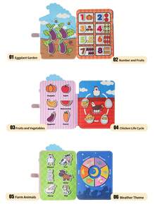 Baby's First Farm Recognition Book - Tear & Stick Hook And Loop Cloth Book, Infant Early Education Tear Book To Recognize Animals And Food, Develop Observation And Thinking Skills, Great Gift For Halloween, Christmas, Thanksgiving