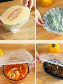 100 件/400 件弹性塑料食品盖，可调节伸缩碗封，保鲜厨房保鲜膜，混合颜色，用于剩余食物储存 - 彩色 - 查看 6