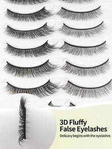 MAANGE Bộ 40/20/7 cặp mi giả tự nhiên, mi giả lông chồn dài, dày, cong, làm thủ công, dụng cụ trang điểm, bán chạy. - Mi tự nhiên - Xem 6