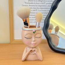 1 pieza Soporte de bolígrafo con forma de corazón minimalista para niña, organizador de escritorio multifuncional, adecuado para 30 hogares - Soporte de bolígrafo, caja de almacenamiento para brochas de maquillaje y jarrones, decoración de oficina, accesorio para arreglos florales, adecuado para 11 festividades, regalo perfecto para familiares y amigos