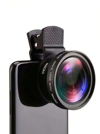 1pc 2 In 1 0.45X Macro Phone Wide Angle Lens Compatible With Android Phone For Summer Vacation, Travel, Creative Photography Phone Accessories, Phone Lens