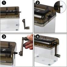 Portable A4 /A6 Paper Hand Electric Shredder Manual Straight Cut Home Office - Black - View 3