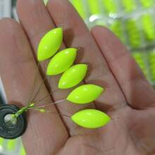 Topline Tackle 3 Packungen mit je 6 Stück ovale Angelflöße, Angelhaken Bohnen, selbsteinstellende zweifarbige Olive Bojen, große zylindrische sichtbare Fischflöße, Karpfen Angelstopfen