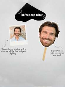 1/3/5/10pcs Custom Heads On A Stick Face On A Stick, Custom Bachelorette Party Decor Big Head Face Cutouts Bridal Party Props Fat Head Custom Face Fan Suitable For Various Parties Such As Birthday Celebrations, Weekend Barbecues And Cocktail Parties Parties, , Colorful, Cute, Adorable, Funny, Kawaii, Y2K, Stylish, Unisex