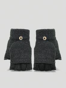 Luvas sem dedos com tampa, Feitas de fio aveludado tricotado, Adequadas para estudantes escreverem, casais pedalarem ao ar livre, looks de outono/inverno