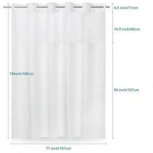 Local Warehouse Arrive In Three No Hook Fabric Shower Curtain With Snap-In Liner, Waffle Waterproof And Mildew Resistant Bathroom Curtain, 72"X 74", White