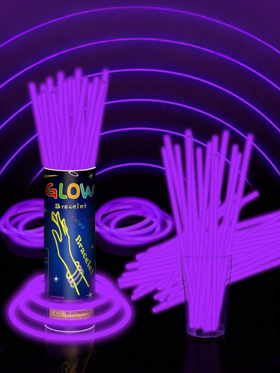 Purple 15/50/100 String Fluorescent Light Rods. These Are Lighting Fixtures That Can Emit Light In The Dark And Are Used For Decorative Lighting. Their Continuous Lighting Duration Ranges From 8 To 12 Hours And They Can Emit Light. - Purple - View 1