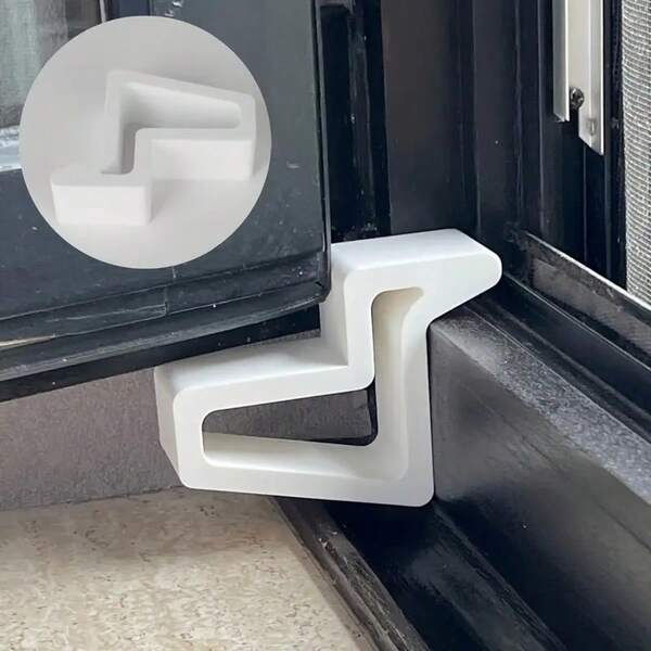1 Heavy-Duty Plastic Door Stop And Window Wedge - Adjustable Angle, Door/Window Stop, Space-Saving Design, Easy Installation, With Adhesive/Screw Fixation, Suitable For Home, Office, Bathroom, Kitchen - White - Collision Safety Device (No Tools Required), Home Organization, Minimalist Accessories, Compact Design, Sturdy Structure, Adhesive Installation, Office Supplies, Home Decoration