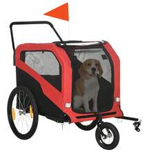 PawHut 2 In 1 Dog Bike Trailer Pet Stroller For Large Dogs W/ Hitch - Red - Red - View 2