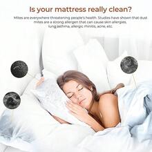 JIGOO JIGOO J300 Anti-Milben-Matratzenstaubsauger mit Staubmilbensensor und intelligenter Digitalanzeige, 500-W-Sofastaubsauger mit UV-Lampe, für Allergiker, entfernt Allergene aus Betten und Sofas