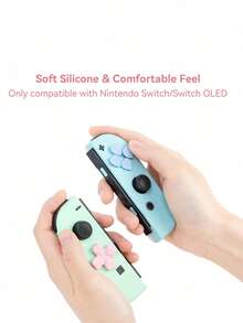 GeekShare 10pcs Pink & Blue Cat Paw Silicone Directional Buttons And ABXY Button Caps Compatible With Nintendo Switch/OLED Joy-Con - 粉藍 - 查看 6