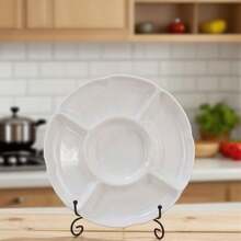 5-Compartment Flower Shaped Multi-Function Serving Tray - Made Of Plastic, Unbreakable. Lightweight And Easy To Carry, Easy To Clean. Stackable Design Saves Space. Divided Appetizer Plate, Versatile Use To Hold Various Foods Such As Snacks, Candies, Fruits, Nuts And Cakes - Suitable For Home, Gatherings, Camping, Travel And Party Food Display. A Must-Have Multi-Compartment Dining Plate For Families