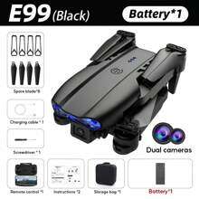 AXNEN Nuevo modelo E99/K3 Mini Drone plegable doble, equipado con un quadcóptero, estabilizador de vuelo con flujo óptico y cámaras duales HD, diseñado específicamente para principiantes. Es un dron asequible y de alta calidad, utilizable tanto en interiores como en exteriores - un regalo perfecto para Navidad, Acción de Gracias y Halloween.