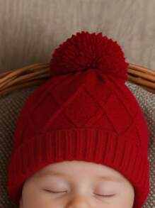 Saída de maternidade vermelha em tricô aconchego