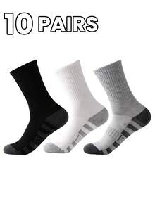3/5/10 pares de calcetines deportivos de alta altura y talla grande unisex, calcetines de hombre/mujer con bloques de color, calcetines deportivos clásicos de malla negra, blanca y gris para exteriores