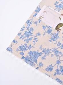 1/2 piezas Elegante cubierta para microondas con estampado de rosas azules y blancas, tela protectora para electrodomésticos de cocina, apta para freidora de aire, horno, decoración del hogar