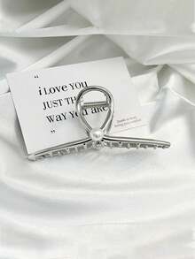 1pc Luxury Metallic Hair Clip - Oversized Gold & Silver Metal Claw Clip For Thick Hair, Women's Elegant Back-Of-Head Hair Accessory Fall Winter Hair Accessories For Women Bows For Vacation Outfits Woman Fashion Hair Clutch