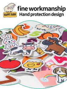 Baby's First Farm Recognition Book - Tear & Stick Hook And Loop Cloth Book, Infant Early Education Tear Book To Recognize Animals And Food, Develop Observation And Thinking Skills, Great Gift For Halloween, Christmas, Thanksgiving