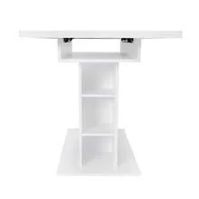 Extendable Dining Table - Rectangular, Space-Saving, With Storage, White - White - View 10