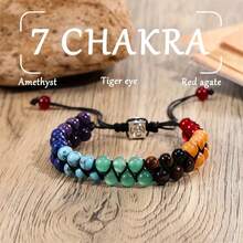 7 Chakras Anklet For Women, Yoga Sport Accessory, Beach Holiday Surfing Bracelet With Lapis Lazuli, Amethyst, Carnelian Beads Jewelry