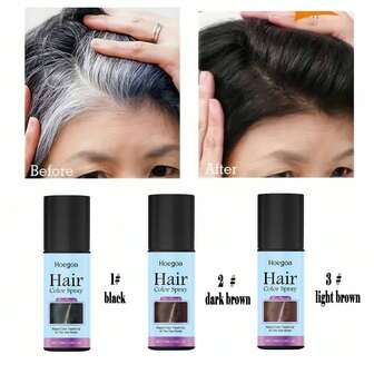 Instant Color Repair Spray - Emergency Repair, Long-Lasting, Easy To Clean, Portable, Daily Use, Gentle Natural Hair Care, Unisex/Black 75ml