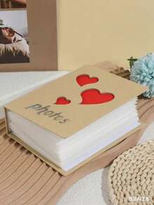 1pc 4R 6-Inch 100 Sheets Slip-In Photo Album, Kraft Paper, Creative Home Gift
