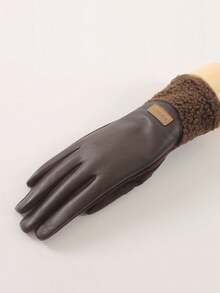 Women's Warm Gloves For Autumn/Winter, Thickened Thermal Lined, Touchscreen, Windproof, Motorcycle/Cycling Gloves - Multicolor - View 2