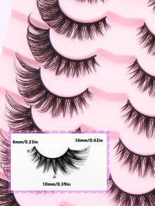 7 Pairs Fluffy Faux Mink Eyelashes, Dramatic Long & Full False Eyelashes, 3D Realistic Natural Looking Lashes
