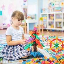 58/97/149pcs Plum Blossom 3D Snowflake DIY Building Block Set - Educational Plastic Building Toy, Creative Toy For Imagination, Halloween Gift, Back-To-School Gift, Halloween Gift, Christmas Gift, Colorful Building Blocks