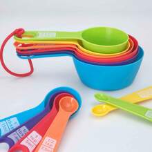 1 Set Of 12 Colorful Measuring Cups And Spoons With Scale, For Measuring Flour, Milk, Coffee In The Kitchen And Baking, Stackable Cups And Spoons, Kitchen Utensils For Cooking And Baking - Multicolor - View 4