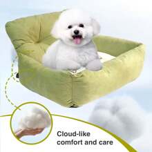 Asiento de coche y cama de viaje para perros pequeños y gatos HazoWill, asiento elevador con base antideslizante y correas ajustables, ligero, plegable, diseño de uso múltiple, elegante, acogedor para viajes por carretera y el hogar