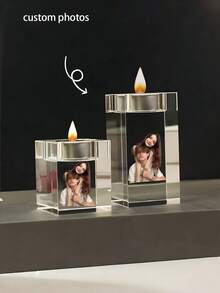 1 pieza Cristal personalizado, impresión integrada a color, material de resina, grabado con fotos y texto, regalo conmemorativo de mascota, decorativo, exquisito, de moda, de alta calidad, lindo, moderno, personalizado, único, regalo personalizado, regalo personalizado para mujeres, esposa