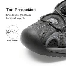 Men's Sandals Closed Toe Outdoor Sport Athletic Hiking Water Beach Comfortable Casual Summer Sandal Shoes - màu đen - Xem 4