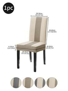 1pc Striped Patchwork Chair Cover, High Stretch Simple Dust-Proof Anti-Fouling Anti-Cat Claw Chair Slipcover, Suitable For Study Room Chair