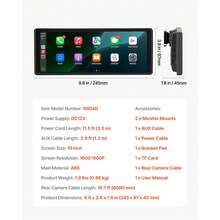 Wireless Car Stereo, 10-Inch HD Portable Radio Touch Screen With Apple CarPlay And Android Auto, CarPlay Screen With Front & Backup Cameras, Voice Control, Mirror Link, Bluetooth, GPS Navigation - 10-inch With Camera - View 8