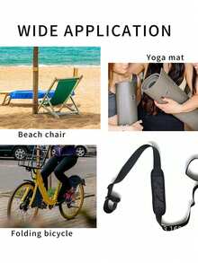 Sangle d'épaule pour chaise de plage, sangle d'épaule pour chaise de camping d'extérieur, sangle d'épaule universelle pour chaise pliante, sangle d'épaule pour sac à dos de chaise de plage, sangle d'épaule en nylon réglable, convient pour les chaises de plage, les scooters, les vélos d'équilibre, les vélos et les tapis de yoga, équipé de tampons antidérapants, confortable et durable
