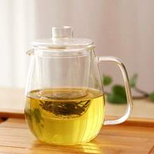 1 Set - 600ml Glass Teapot With Infuser, Lid, Suitable For Loose Leaf Tea/Flower Tea/Tea Bags/Coffee/Milk, Teapot, Tea Separator, Glass Container, Great Gift, Holiday Gift, Single Serving Tea Cup, Lead-Free Borosilicate Glass, Heat Resistant, Microwave And Dishwasher