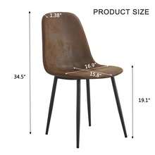 MUUOKY Modern Dining Chairs Set Of 6, Linen-Cotton Dining Chair Set - Six Pieces In Dark Gray For Dining Room Kitchen Living Room, Office, Apt, Kitchen Table, Easy To Clean, Easy To Assembly, Home Decor - màu nâu - Xem 3