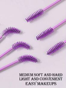 20支装双头睫毛刷头螺旋刷头种植睫毛梳嫁接睫毛膏刷眉毛梳美妆工具，附赠小刷子 - 紫色 - 查看 3