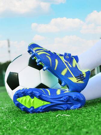 2025 New Style Teenagers & Youth Low-Top Football/Soccer Shoes, Fashionable Printed PU Leather Long Studs Professional Football Training Shoes, Boys & Girls Casual Sports Sneakers For Daily Wear, School P.E. Classes, All Season