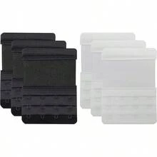 4 Hook Bra Extenders, Soft Stretchy Comfortable Strap Extender - 白色/黑色 - 6 件裝 - 查看 12