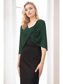 Coucoland Shawl Wraps Women - Sheer Chiffon Shawl Elegant Soft Wraps Evening Dress Wedding - màu xanh lá - Xem 2