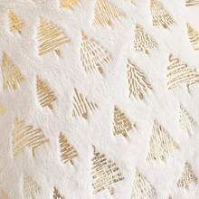 1 față de pernă neumplută, față de pernă din blană de iepure cu folie aurie de Crăciun, potrivită pentru sufragerie și uz casnic