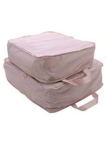 1pc Luggage Organiser Compressible Clothing Bag Down Coat Organiser Portable Large Capacity Packing Bag Organiser Suitable For Business Trip, Travelling - Pink - View 6