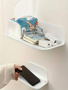 1pc Small/1pc Large/1pc Small + 1pc Large Punch-Free Wall-Mounted Folding Rack - Plastic Foldable Storage Rack For Bathroom, Kitchen, Bedroom, Office Accessory - Great Gift For Home Organization