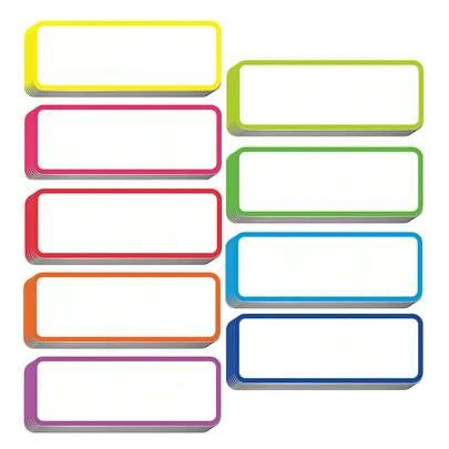 彩色磁性可重复使用可擦写标签，空白姓名标签，适用于家庭办公室、车库、冰箱、储物柜和货架，装饰贴纸，可重复使用标签