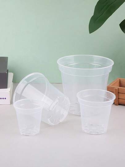 Orchid Seedling Round Pot, Transparent Orchid Container, Round Pot, Butterfly Orchid Transparent Plastic Pot Green Plant Pot Dendrobium Phalaenopsis Rose Cutting Planting Experimental Pot