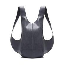 Casual Minimalist Oil Wax PU Leather Backpack, Anti-Theft Backpack, Crazy Horse Leather Unisex Student Backpack - 淺藍色 - 查看 1